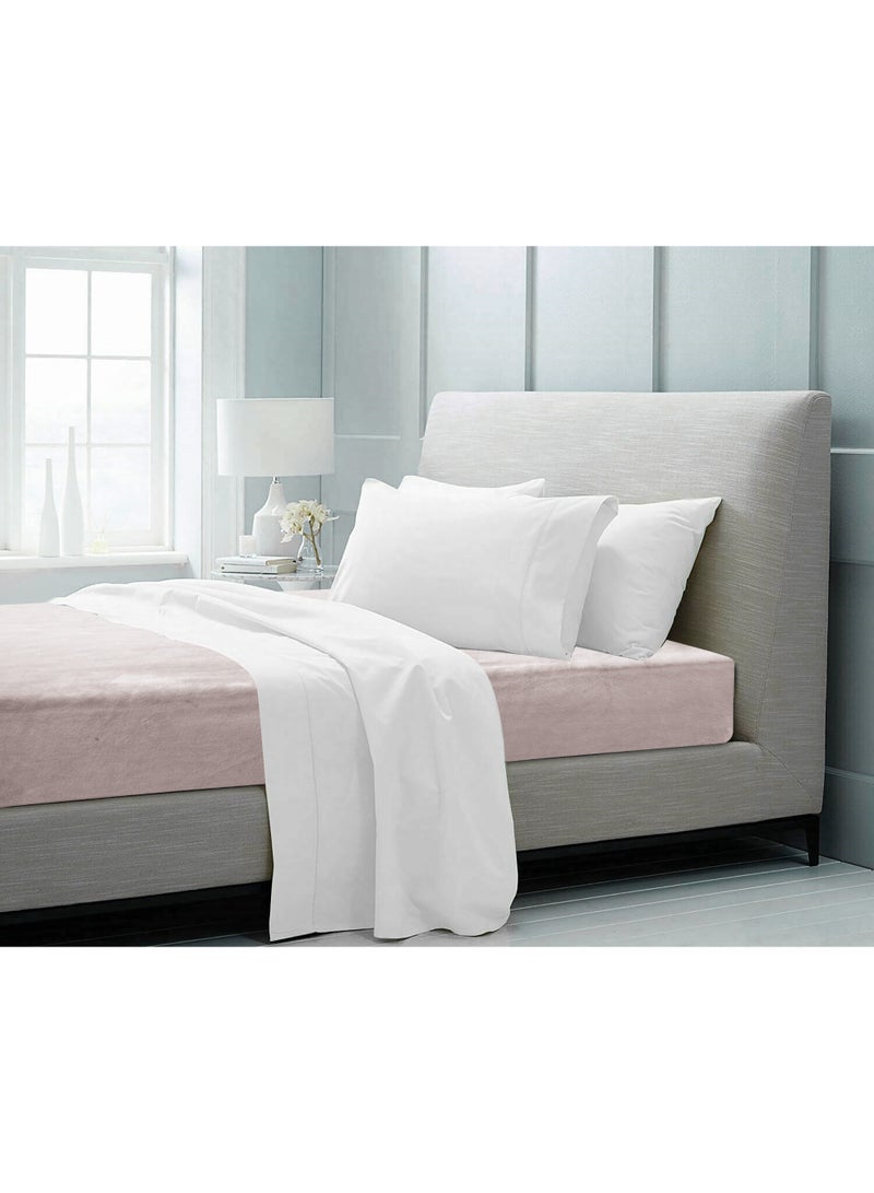 Morano Viva Luxury Velvet Fitted Sheet – King (180x200x25cm) – Ultra-Soft 100% Microfiber Bedding with All-Around Elastic & Easy-Fit Side Labels – Breathable & Wrinkle-Resistant (Blush) - Image 3